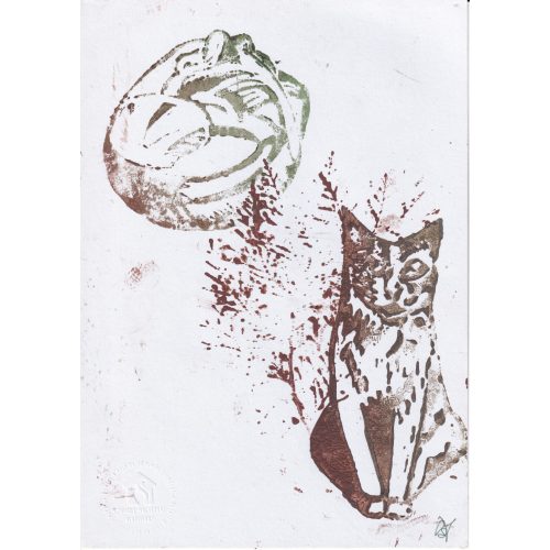 Garfield, a macska 8. - monotípia, linómetszés