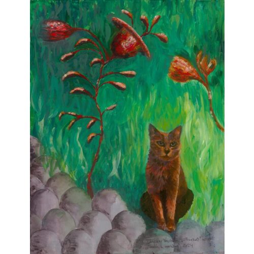 Tamás, a macska 01. - akril, olaj festmény